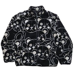 Reason Mens Teddy Jacket Bear Sherpa Full Zip Oversized Medium Y2K Streetwear